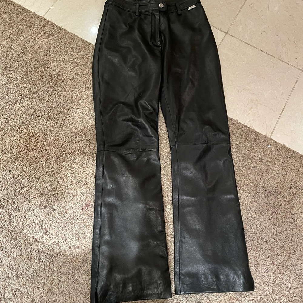St. John Sport by Marie Gray 100% leather black pants